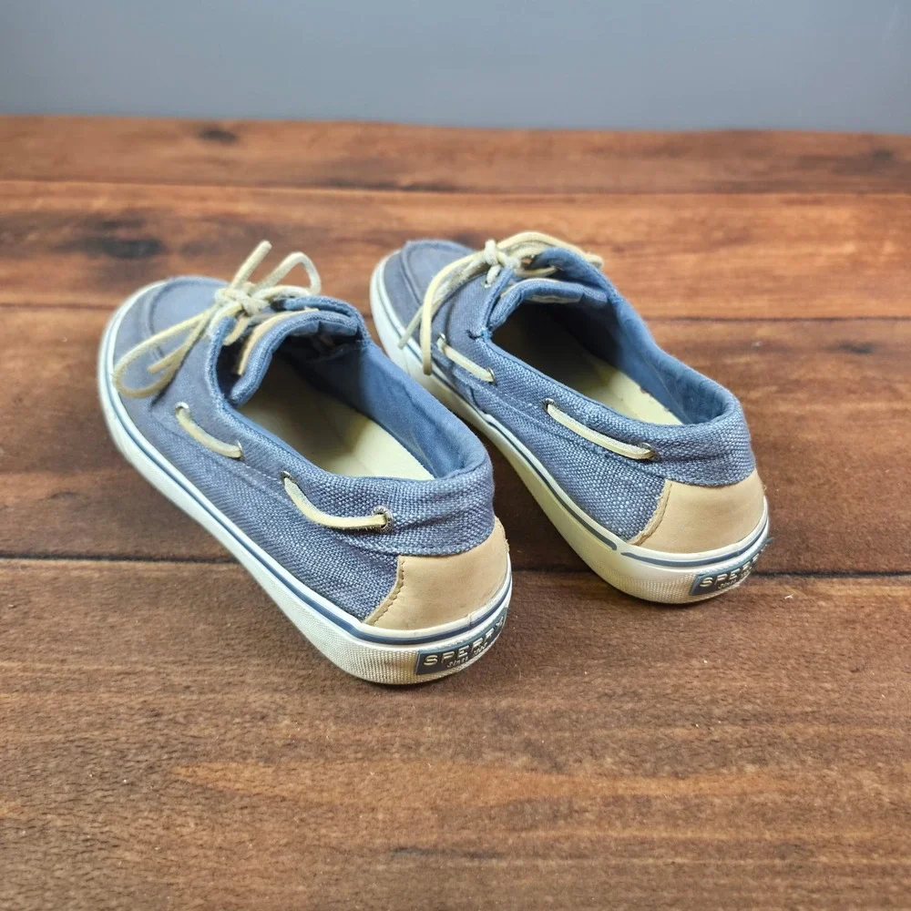 Sperry Bahama Boat Shoes Mens 11 Blue Good Canvas Low Top Sneakers STS23974